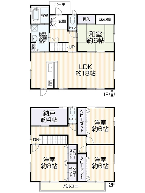 倉敷市上富井　中古住宅 間取り図