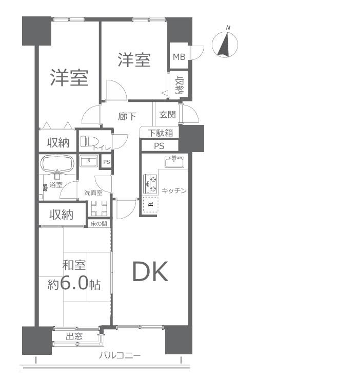 ライオンズマンション倉敷　504号室 間取り図