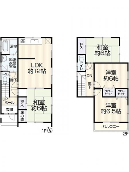 倉敷市玉島上成　中古住宅 間取り図