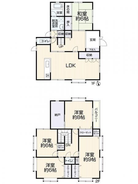 倉敷市茶屋町　中古住宅 間取り図