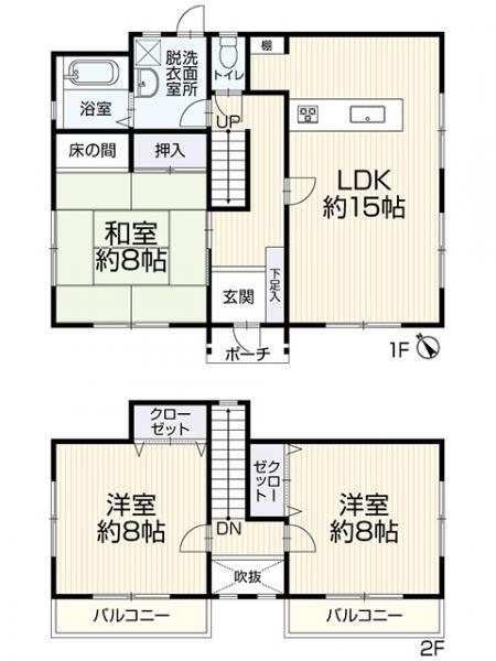 倉敷市連島町鶴新田　中古住宅 間取り図