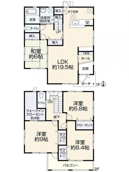 倉敷市安江　中古住宅 間取り図