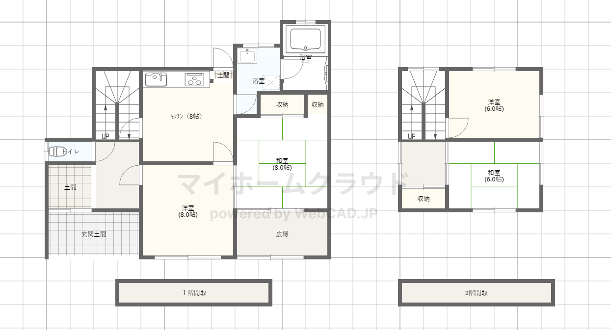 浅口市鴨方町鴨方　中古住宅 間取り図