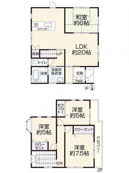 倉敷市茶屋町早沖　中古住宅 間取り図