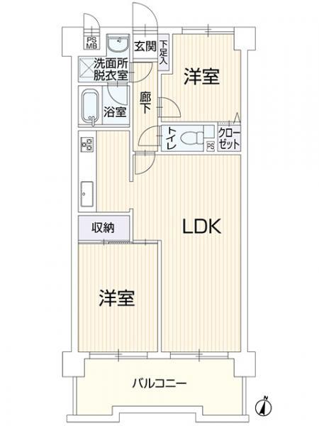 ライオンズマンション倉敷松島　709号室 間取り図