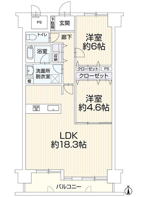 ルビアン倉敷　303号室 間取り図