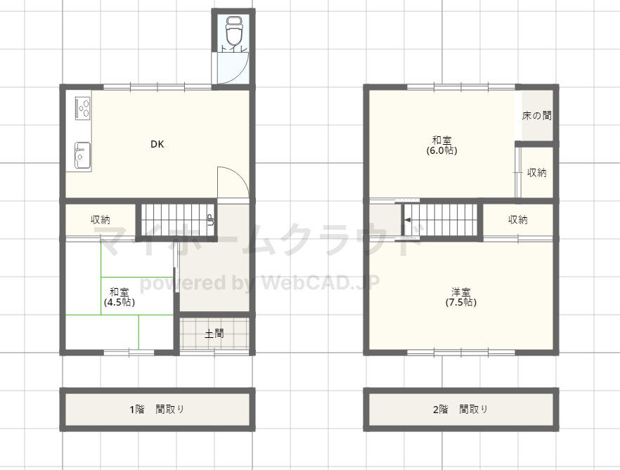 岡山市東区西大寺中　中古住宅 間取り図