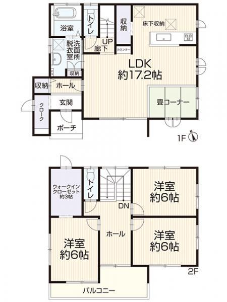 倉敷市西阿知町新田　中古住宅 間取り図