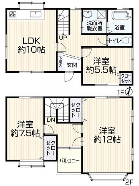 倉敷市上東　中古住宅 間取り図