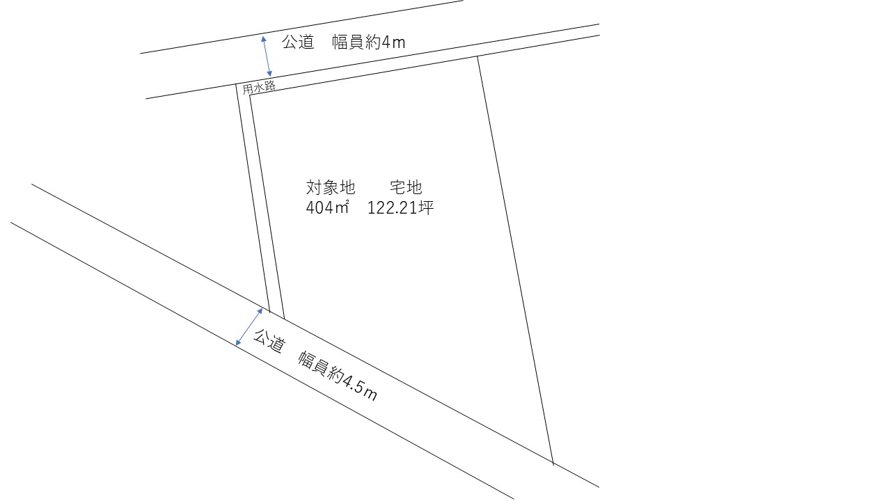 倉敷市真備町川辺　土地 間取り図