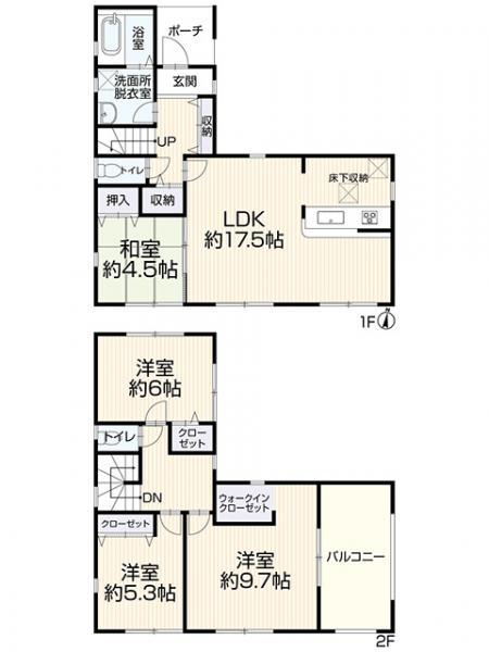 玉野市槌ヶ原　中古住宅 間取り図