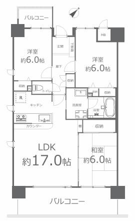 ポレスター味野公園　901号室 間取り図