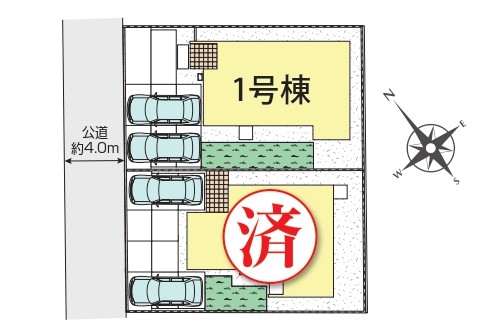 ブルーミングガーデン　倉敷市茶屋町2期新築住宅　1号棟 間取り図