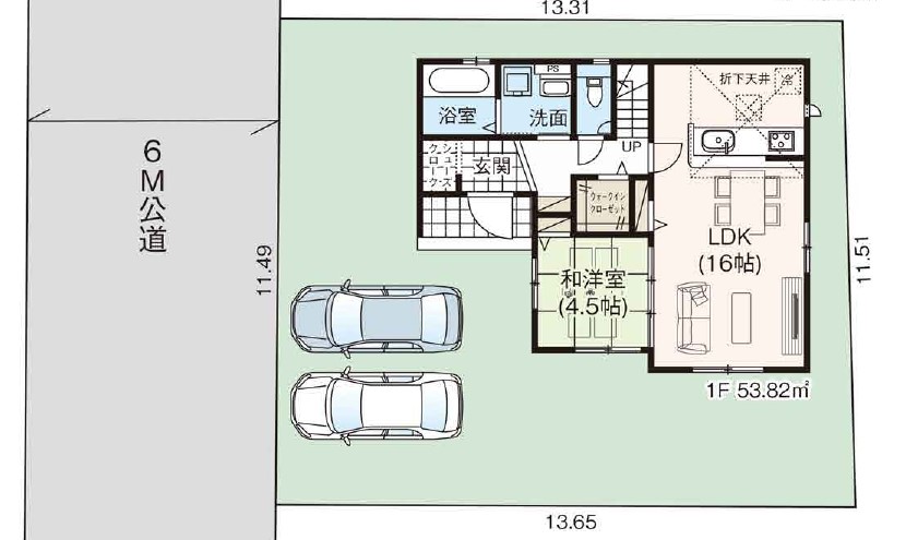 グラファーレ　倉敷市中島2期新築住宅　1号棟 間取り図