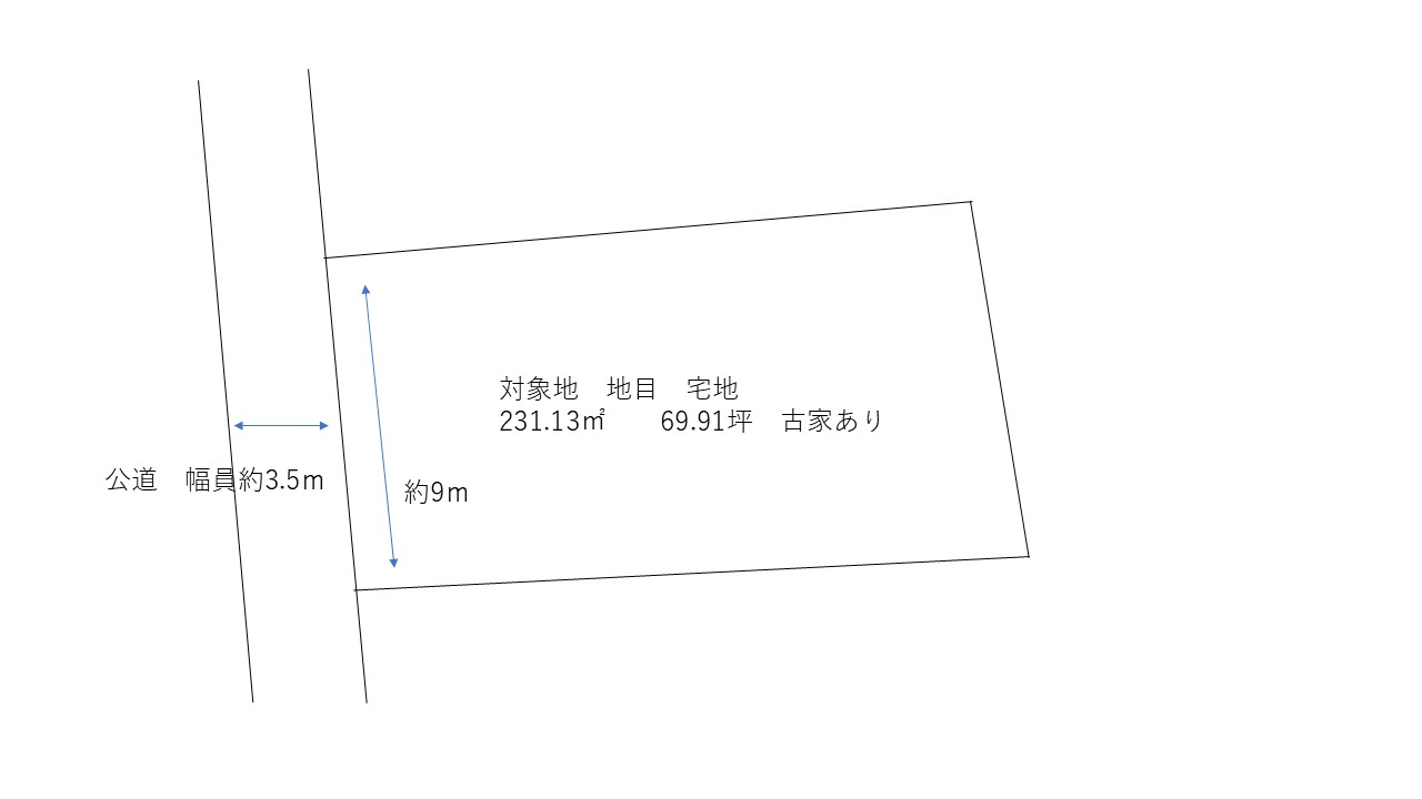 【倉敷市玉島阿賀崎　土地】玉島街並み保存地区内の土地 間取り図