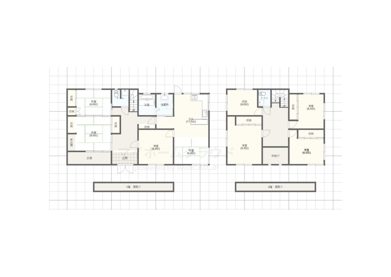 【倉敷市児島下の町　中古住宅】リフォーム済！大家族に最適！ 間取り図