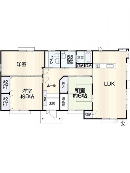 【倉敷市倉敷ハイツ　中古住宅】積水ハウス施工！平屋！リフォーム済み！ 間取り図