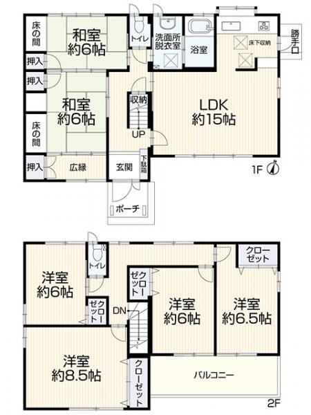 【倉敷市上東　中古住宅】セキスイハイム施工！利便性の良い立地！ 間取り図