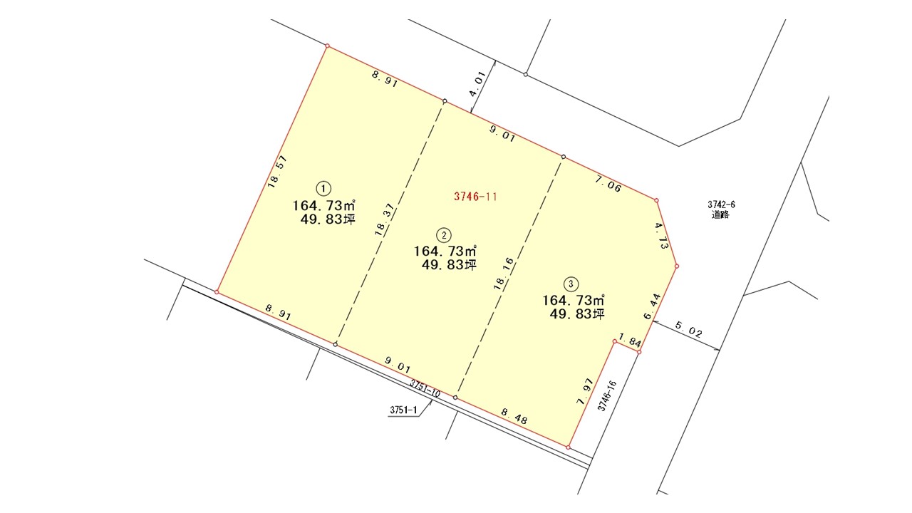【倉敷市児島味野】住宅分譲地３区画！児島中心部まで徒歩圏内！ 間取り図