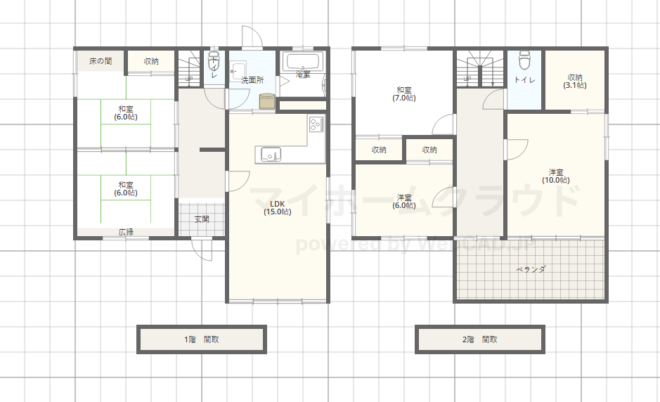 【倉敷市玉島勇崎　中古住宅】ミサワホーム施工住宅！駐車4台～5台可能 間取り図
