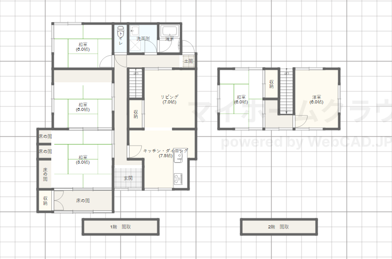 【浅口市鴨方町鴨方　中古住宅】閑静な高台の住宅地 間取り図