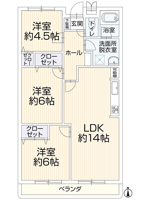 倉敷中央マンション　305号室 間取り図