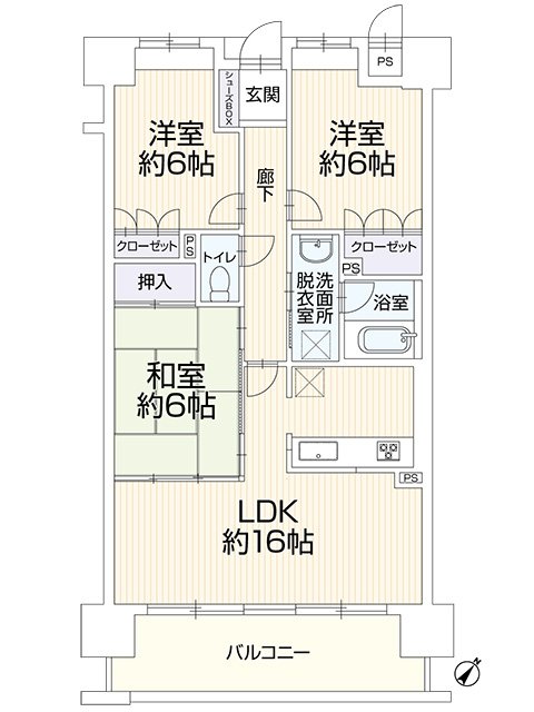 アルファステイツ老松町公園　303号室 間取り図