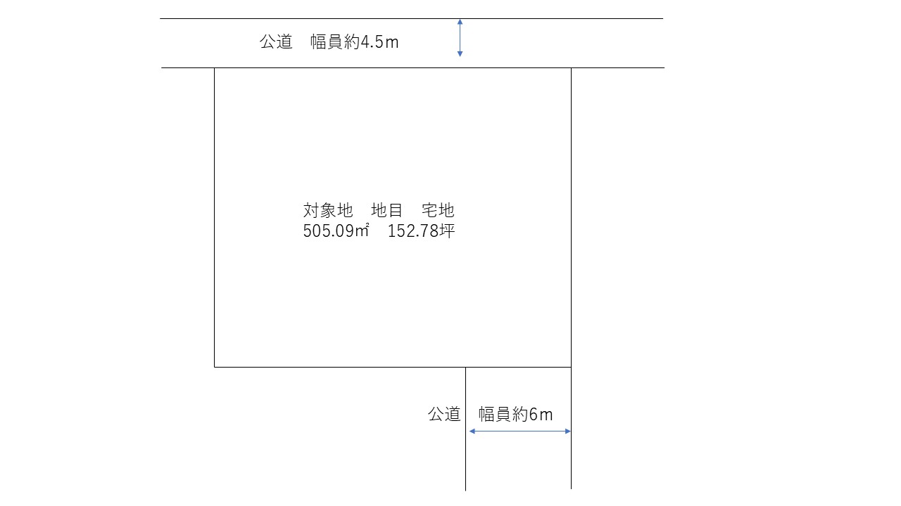 【倉敷市中畝】平屋建築も十分可能な広さ！ 間取り図