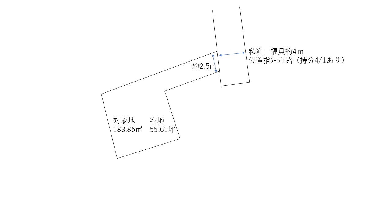 【倉敷市真備町箭田】お求めやすい土地 間取り図