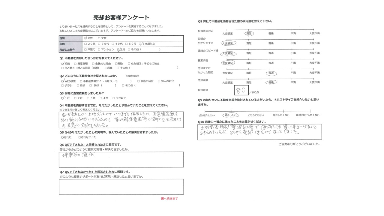 ようやく売却できたのでホッとしました【玉野市八浜町大崎】