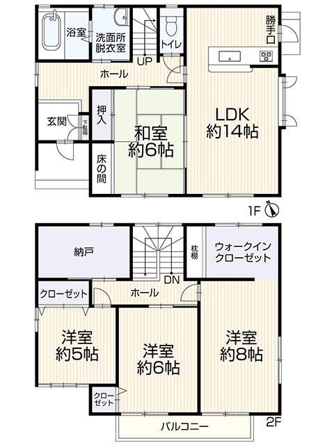 【倉敷市玉島上成　中古住宅】上成小学校まで徒歩約9分、近隣スーパーまで車で約4分、生活しやすい環境です！ 間取り図