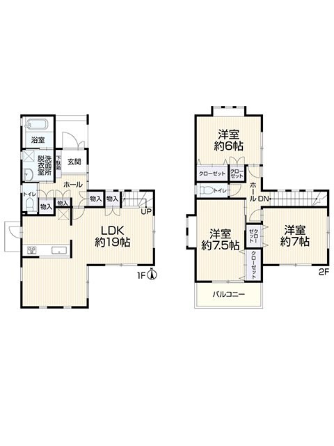 【倉敷市笹沖　中古住宅】ゆめタウン倉敷まで徒歩約8分！ 間取り図
